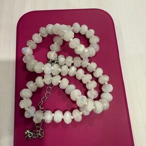Natural white moonstone necklace